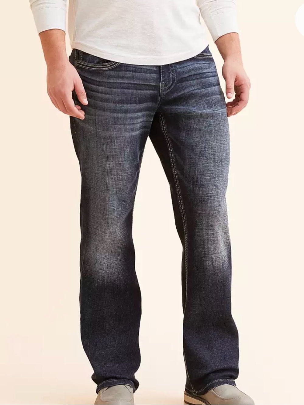 BKE Men's Dark Indigo Derek Bootleg Jeans